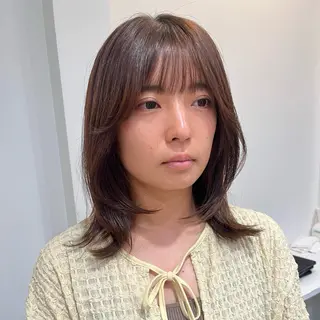 ミディアム カラー ヘアアレンジ 無料カットモデル‪✨ ✂️Nanami🌷のヘアスタイル