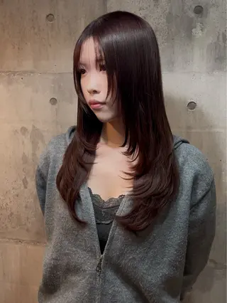 ロング カラー Nagi レイヤー カット ブリーチ募集のヘアスタイル