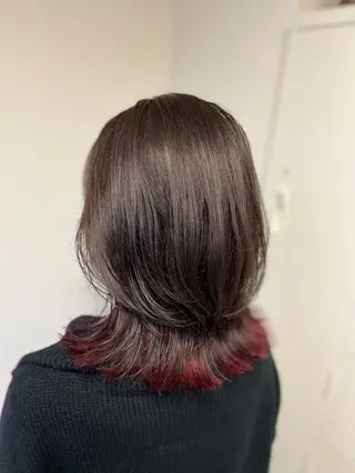 ミディアム 縮毛矯正✨グレー ジュカラー✨MOEのヘアスタイル