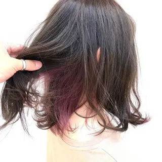 セミロング カラー ヘアアレンジ ナカタケ ユウのヘアスタイル