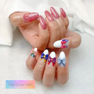 ネイル Rainbow nailsくろちゃんのネイルデザイン