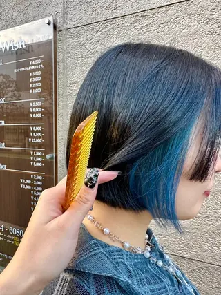 ショート カラー ボブ/インナーカラー ショート/佐野祥子のヘアスタイル