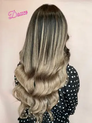 ロング チビ編み込みエクステ シールエクステのヘアスタイル