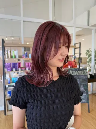 ミディアム カラー 鹿児島 聖来のヘアスタイル