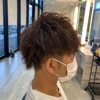 メンズ レイヤー／パーマ 西山賢志のヘアスタイル