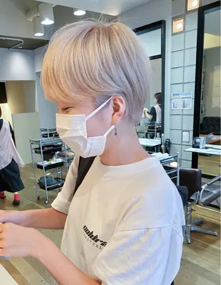 ショート カラー メンズパーマ/フェ ザーパーマ/古川晴輝のヘアスタイル