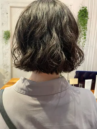 ミディアム パーマ レイヤー／似合わせ TAKUYAのヘアスタイル