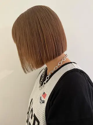 ミディアム ブリーチカラー🎀 韓国風/寺門美優のヘアスタイル