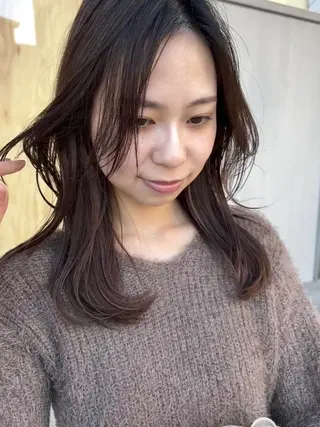 セミロング カラー 藤野 けいごのヘアスタイル