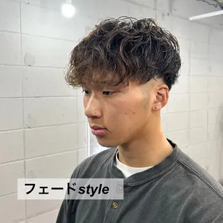 ショート メンズ 天王寺/メンズパーマ /フェード/河本かほのヘアスタイル