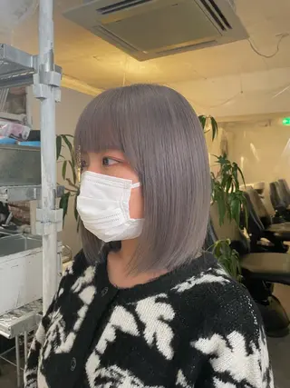 ミディアム 暖色カラー🍒 ケアブリーチ/akiのヘアスタイル