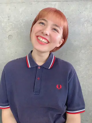 ショート カラー ボブパーマコテ巻き風 パーマNo1深江秀平のヘアスタイル