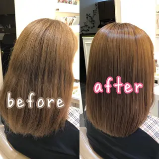 ミディアム パーマ 安井　昴 💫ブリーチ縮毛矯正のヘアスタイル