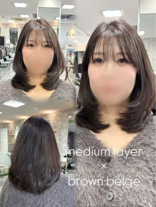 ミディアム 🫧艶髪カラー🫧 森本くるみのヘアスタイル