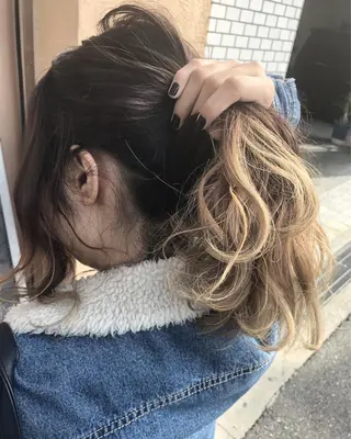 ミディアム カラー 髪質改善 中川　翔のヘアスタイル