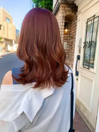 ミディアム カラー 透明感/オリーブ/ グレージュ/YUKAのヘアスタイル
