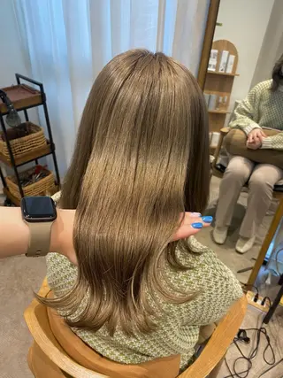 セミロング カラー 透明感カラー/韓国 ヘア🩶yuri🩵のヘアスタイル