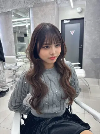 ロング のり🐼顔まわり/ 韓国/レイヤーカットのヘアスタイル