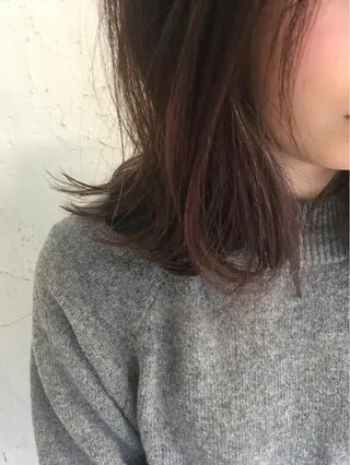 セミロング カラー 江幡 渉のヘアスタイル