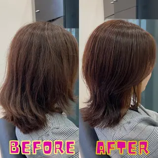 ミディアム YASU🍎CUT 赤系カラー/ヘアケアのヘアスタイル