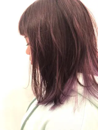 セミロング カラー 平川 友希子のヘアスタイル