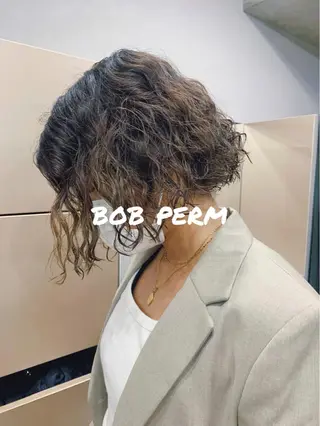 パーマ ボブパーマコテ巻き風 パーマNo1深江秀平のヘアスタイル