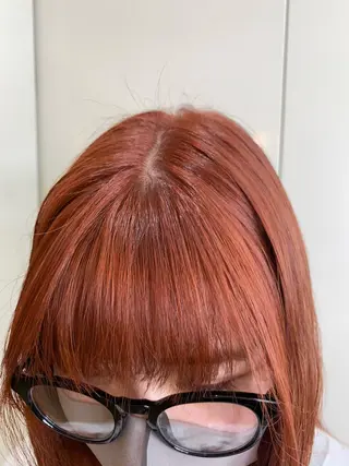 ミディアム カラー 桃果 momokaのヘアスタイル