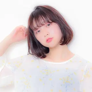 ショート たぴ。ぱつっとボブ /暖色艶カラー🍒のヘアスタイル