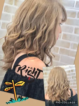 セミロング カラー 永島 桜のヘアスタイル