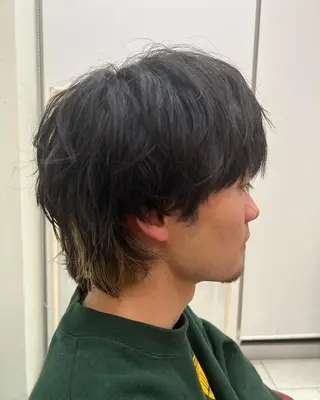 セミロング カラー パーマ メンズ キッズ ルキ🌈ブリーチカラ ー&メンズパーマ🦄のヘアスタイル