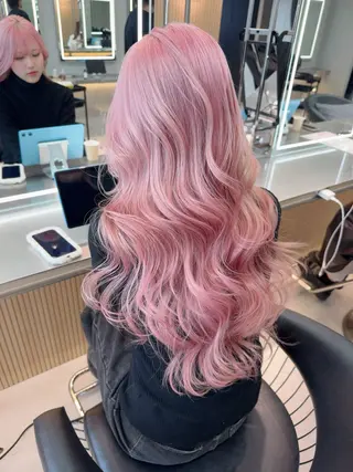 ロング カラー ヘアアレンジ ARIA💎縮毛矯正 ブリーチ💎複雑履歴のヘアスタイル