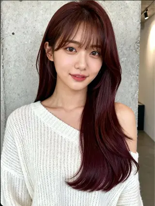 ロング カラー 韓国レイヤーカット 🫧大阪梅田レイヤーのヘアスタイル