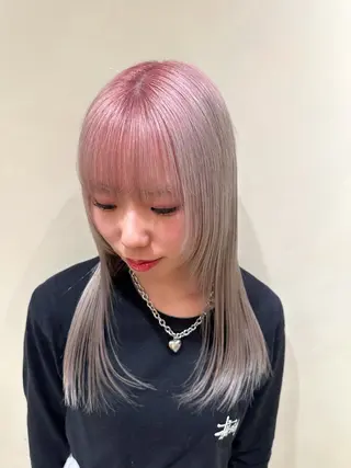 ミディアム カラー SALOWIN  梅田茶屋町店所属・梅田/ベージュカラー /ブリーチカラーのヘアスタイル