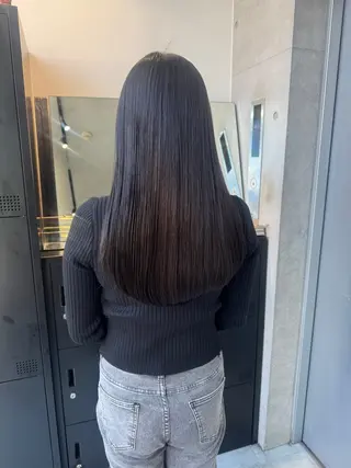 セミロング カラー パーマ ヘアアレンジ 透明感/オリーブ/ グレージュ/YUKAのヘアスタイル