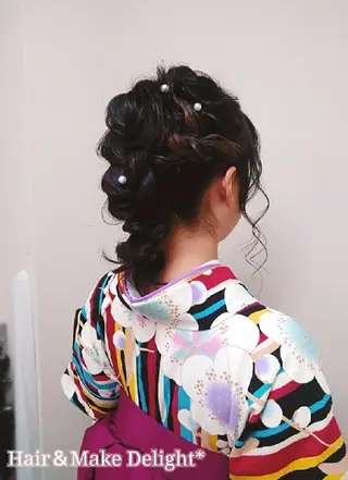 セミロング ヘアアレンジ Hair&Make  Delight*のヘアスタイル