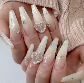 ロング Latte Nail 十三のネイルデザイン