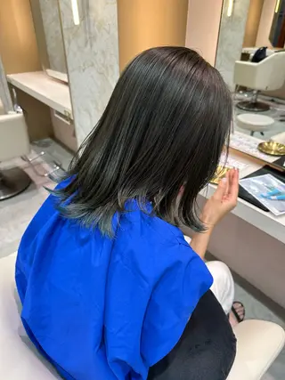 ミディアム カラー 店長/mao/ 前髪/顔周りカットのヘアスタイル