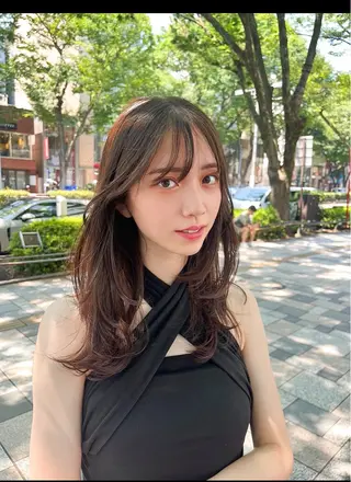 ミディアム カラー 山崎/ボブ縮毛矯正 レイヤー髪質改善のヘアスタイル