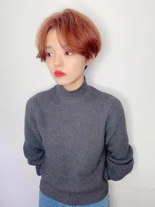 ショート カラー AMI ウルフパーマ/メンズのヘアスタイル