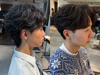 パーマ メンズ フェザーパーマ/韓国 /メンズカット/保立のヘアスタイル