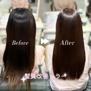 ロング カラー 𝐍𝐚𝐧𝐚{ 髪質改善/ハイトーンのヘアスタイル