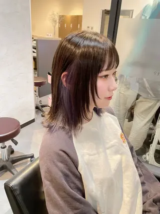 ミディアム カラー 👑髪質改善カラー 中垣斗希のヘアスタイル