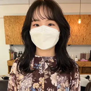 セミロング 暖色/パーマ 🌼クニトウメイのヘアスタイル