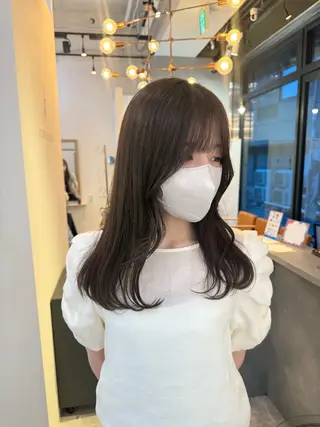 セミロング カラー 赤み無し柔らかカラー 【梅田】madokaのヘアスタイル