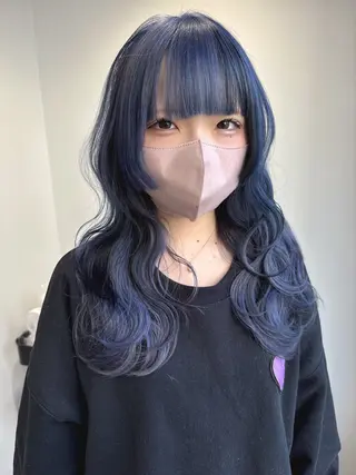 ロング 🩶💜寒色カラー/ ゆずほのヘアスタイル