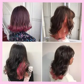 ロング カラー SHIN/レイヤー カット×クロスパーマのヘアスタイル