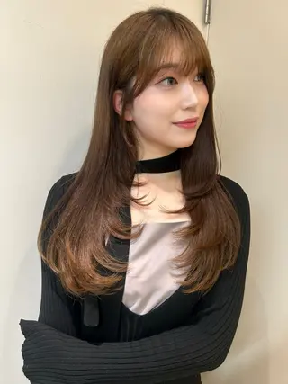 セミロング カラー ヘアアレンジ fumika🎀 ベージュのヘアスタイル