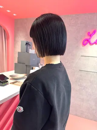 ショート カラー 莉乃/縮毛矯正/髪質 改善/艶カラーのヘアスタイル