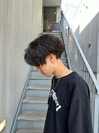 ショート パーマ メンズ 似合わせレイヤー 海外風レイヤーmioのヘアスタイル