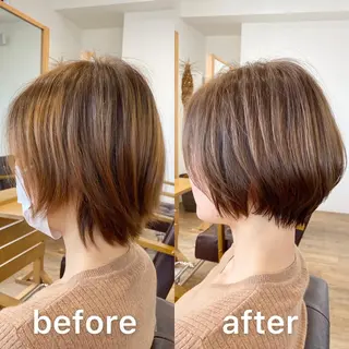 ショート カラー KIZU 髪質改善 オカルト怪談のヘアスタイル